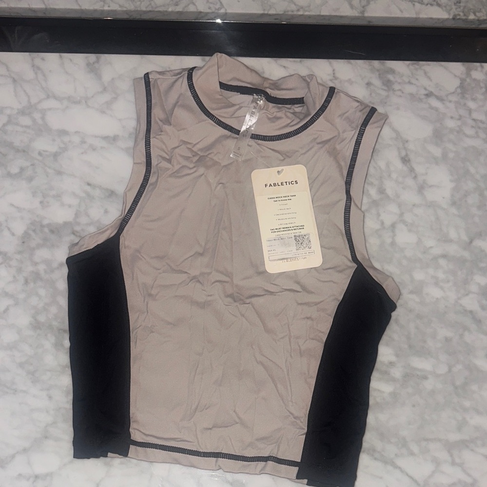 Fabletics Black and Gray Athletic Tank